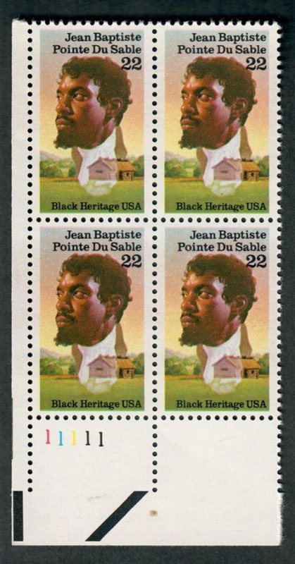 2249 Jean Pointe Du Sable MNH Plate block - LL
