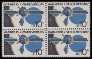 US 1557 Mariner 10 Venus Mercury 10c block (4 stamps) MNH 1975