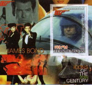 Turkmenistan 2001 JAMES BOND Pierce Brosnan s/s Perforated Mint (NH)