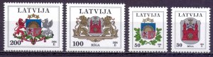 Latvia. 1994. 389-92. Coat of arms of Latvia. MNH. 