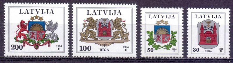 Latvia. 1994. 389-92. Coat of arms of Latvia. MNH.