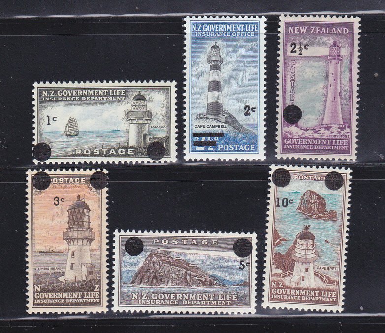 New Zealand OY37-OY42 Set MNH Lighthouses