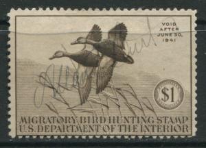 USA 1941 $1 Hunting Permit stamp unused with no gum