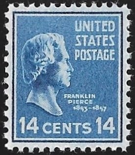 819 14 cents GEM Franklin Pierce Stamp Mint OG NH EGRADED SUPERB 100 XXF