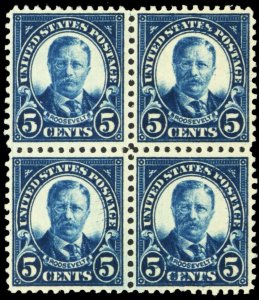 557, Mint NH VF 5¢ Roosevelt Block of Four - Stuart Katz