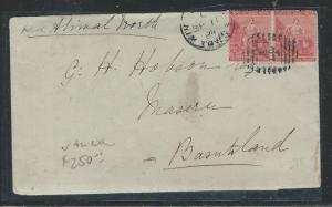 BASUTOLAND (PP0312B) 1884 INCOMING COVER FROM ALIWAL NORTH TO MASERU WITH LETTER