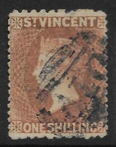 ST.VINCENT SG14 1869 1/= BROWN USED SPACEFILLER