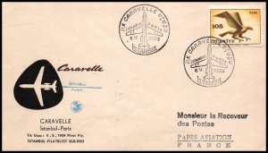 Turkey Istanbul to Paris First Flight 1959 Cover