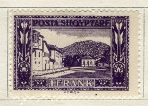 ALBANIA; 1922 early Pictorial Views issue Mint hinged 1F. value
