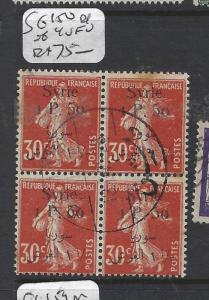 SYRIA (PP2305B)  ON FRANCE  1.250/30C  SG 150 BL OF 4    VFU