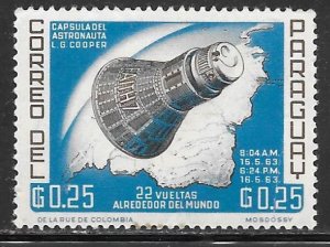 Paraguay 776: 25c Space Capsule Mercury Faith 7, MH, VF