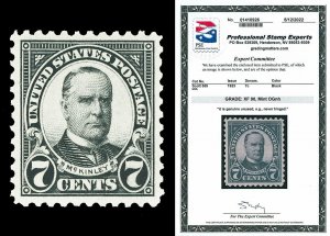 Scott 559 1923 7c McKinley Flat Plate Mint Graded XF 90 NH with PSE CERT