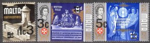 Malta 1972 definitive Stamps Overprint new Value set of 3 MNH