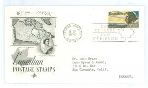 Canada 512 1970 Addressed FDC, Corner creases