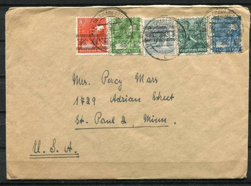 Germany 1948 Cover Sent To USA (American/British Zone) Overprint