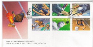 New Zealand 2000 FDC Stamps Scott 1666-1671 Sport Olympic Games