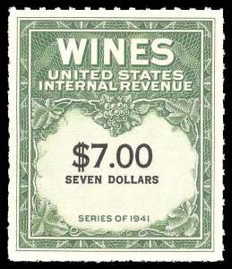 WINE STAMPS RE178 mint  CV $100.00 (ID # 94693)