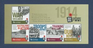 AUSTRALIA - Sc 4104a  -  MNH  S/S - WWI Centennial - 2014 