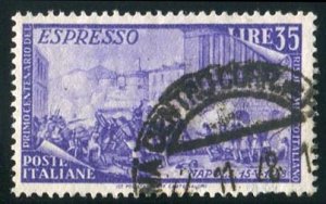 Italy #E26 Cat$19, 1948 Risorgimento, Special Delivery 35L violet, used