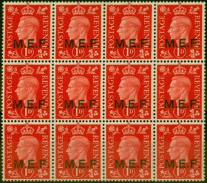 Middle East Forces 1942 1d Scarlet SGM1 Very Fine MNH Block of 12