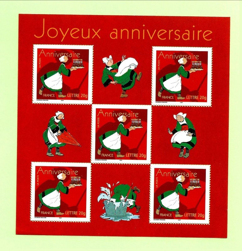 FRANCE Sc 3111A NH MINISHEET of 2005 - HAPPY BIRTHDAY 