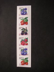 Scott 3404-7 or 3407a, 33c Linerless Berries, PNC6 #G1111, MNH Beauty, CV $33.50