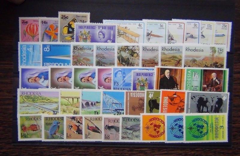 Rhodesia 1965 1978 sets WMO Paintings Birds Nature Trade Flights Churchill MNH