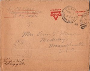 United States A.E.F. World War I Soldier's Free Mail 1918 U.S. Army Post Offi...