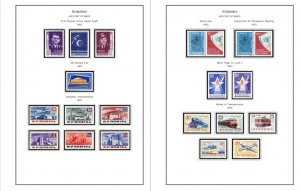 COLOR PRINTED ROMANIA AIRMAIL 1928-2000 STAMP ALBUM PAGES (56 illustrated pages)