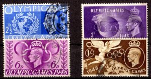 Great Britain 1948 Sc# 271/274 Olympic Games Set (4) USED