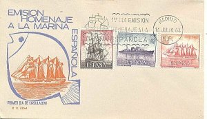 SPAIN 1964 OLDER SHIPS FDC