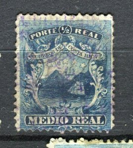 COSTA RICA; 1860s early classic issue used hinged Shade of 1/2r. value