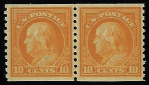 Scott #497 - $100.00 – VF/XF-OG-NH – Choice  pair. Rich color. A  Showpiece!