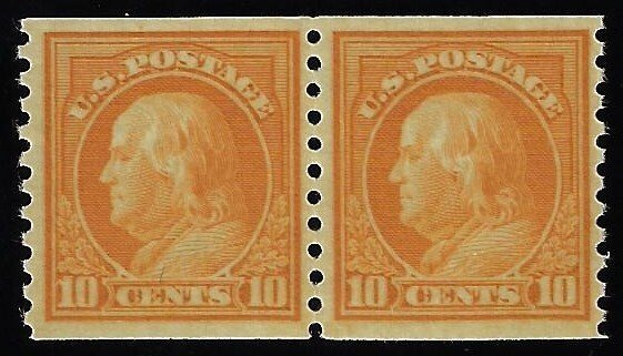 Scott #497 - $100.00 – VF/XF-OG-NH – Choice  pair. Rich color. A  Showpiece!