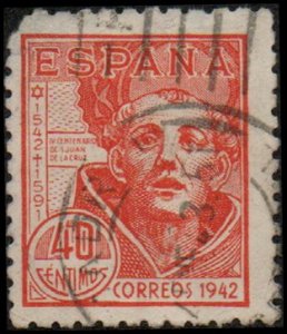 Spain 722 - Used - 40c St John of the Cross (1942) (cv $0.60)