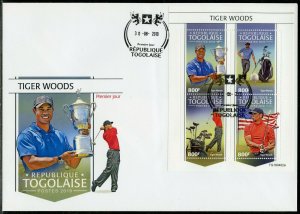 TOGO 2019 GOLF TIGER WOODS SHEET FIRST DAY COVER