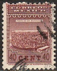 MEXICO 717, 40c SACRIFICES STONE 1934 DEFINITIVE USED F-VF, (542)