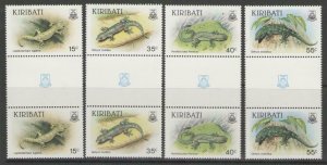 KIRIBATI SG261/4 1986 GECKOS GUTTER PAIRS MNH