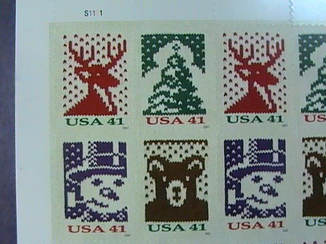 U.S.# 4207-4210(4210b)-MNH--FULL PANE OF 20--CHRISTMAS---2007