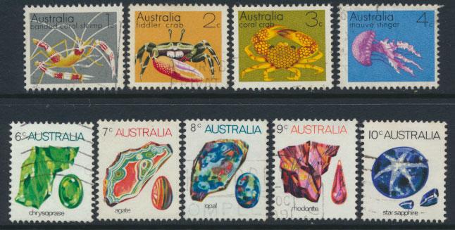 SG 545-552a  Fine Used  Marine Life & Gemstones  set of 9 