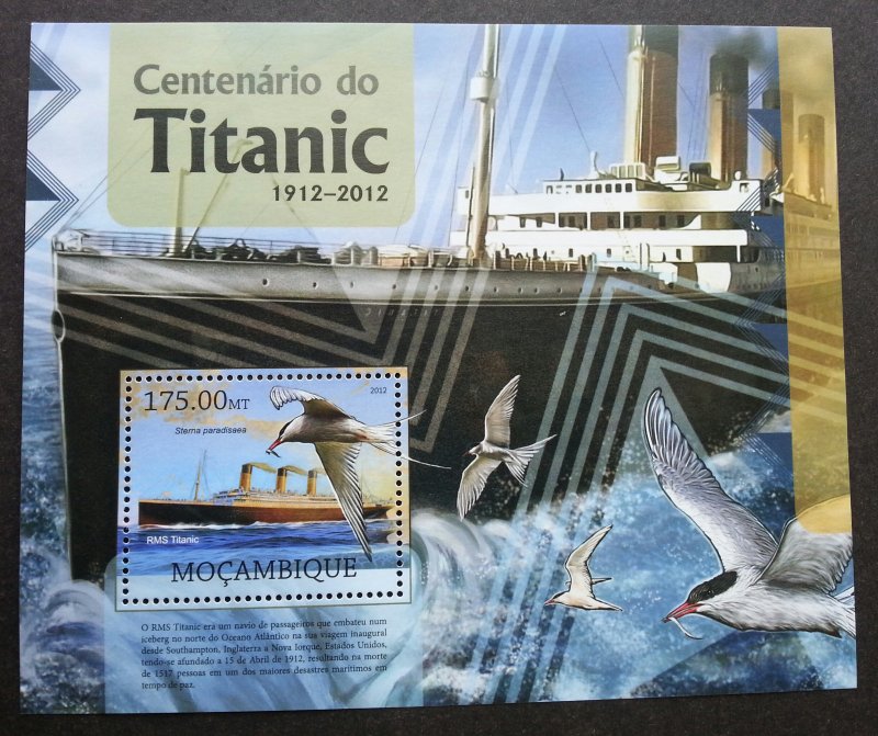 Mozambique 2012 Movie Sinking Ship Boat Transport Bird (ms) MNH