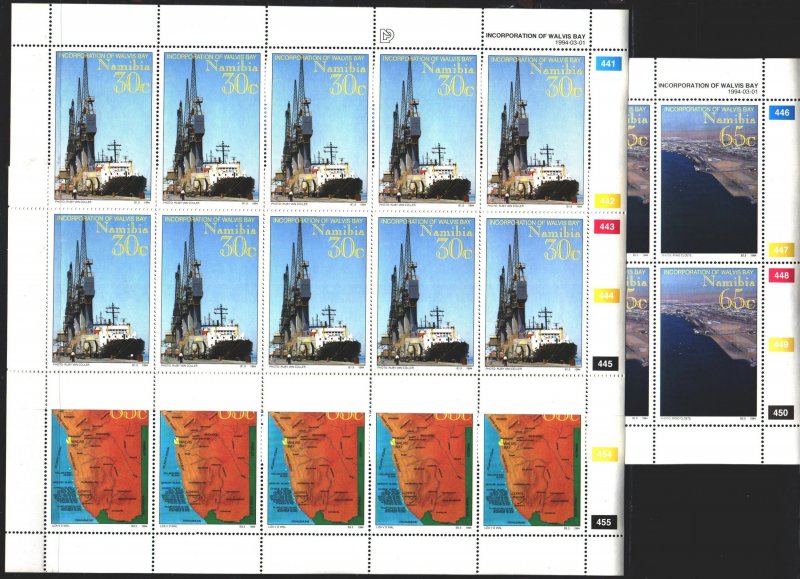 Namibia. 1994. l 768-70. Ship, harbor crane, map of Namibia. MNH.