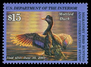 Scott RW67 2000 $15 Duck Stamp Mint VF OG NH Cat $35