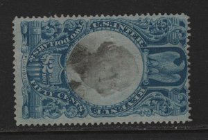 R124 F-VF used revenue stamp light cancel with nice color cv $ 60 ! see pic !