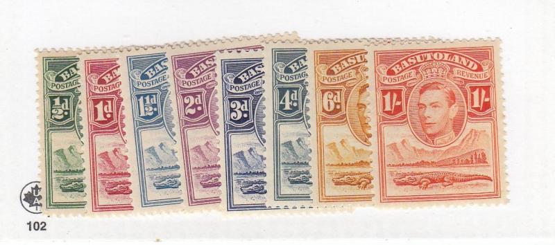 BASUTOLAND # 18-25 VF-MLH KGV1 ISSUES TO 1sh