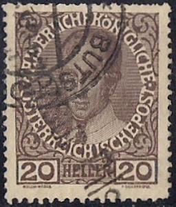 Austria #117 20 H Ferdinand 1st used VF