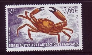 French Southern & Antarctic Territory Sc 308 NH issue of 2002 - SEA LIFE - CRABS 