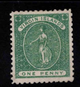 British Virgin Islands Scott 1 MH* No Gum perf 12 on white paper No wmk 1866