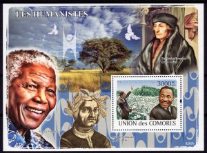 COMORO ISLANDS 2009 YT#B.140 MARTIN LUTHER KING-MANDELA-BIRDS Souvenir Sheet MNH