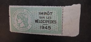 France 1945 Tax Revenue  impot sur les velociped Stamp Mint Unused MNH OG T16765